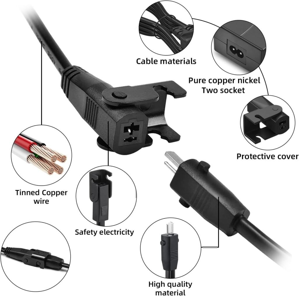 Weilianda Power Recliner Power Supply,Recliner Power Cord Replacement,AC/DC Switching Power Supply Transformer 2-Pin 24V 2.1A Adapter with AC Power Cord,Perfect for Lift Chair or Power Recliner Sofa