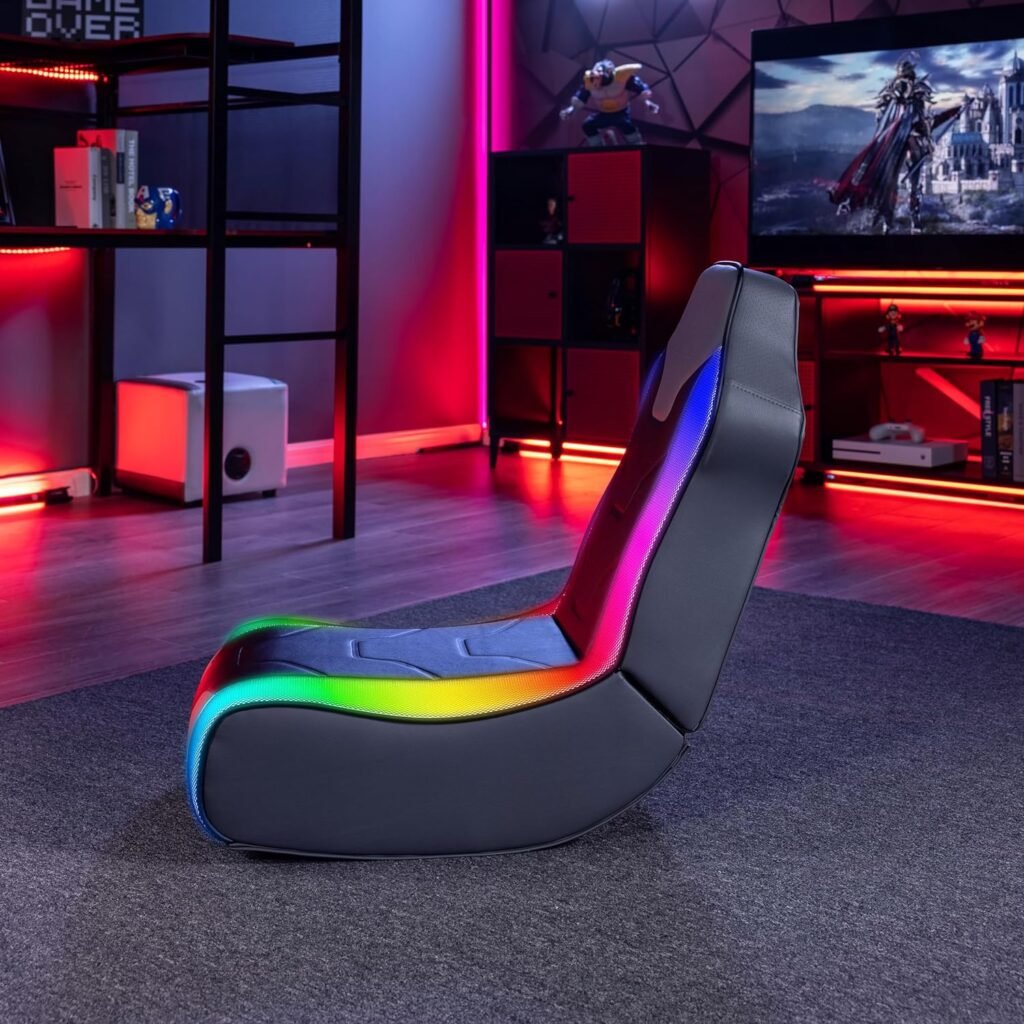 X Rocker Cosmos RGB Floor Rocker - LED Gaming Chair for Comfortable  Immersive Gaming - Chair with Gaming System Compatibility  Easy Setup - Integrated Speakers  RGB Lighting