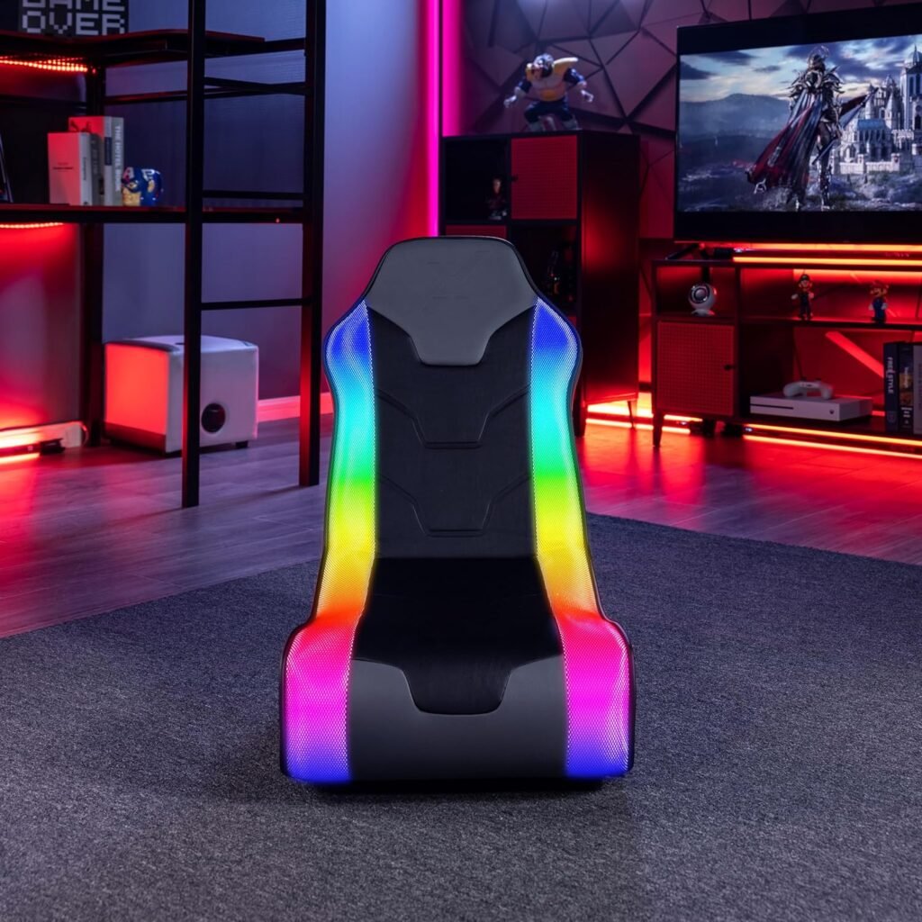 X Rocker Cosmos RGB Floor Rocker - LED Gaming Chair for Comfortable  Immersive Gaming - Chair with Gaming System Compatibility  Easy Setup - Integrated Speakers  RGB Lighting