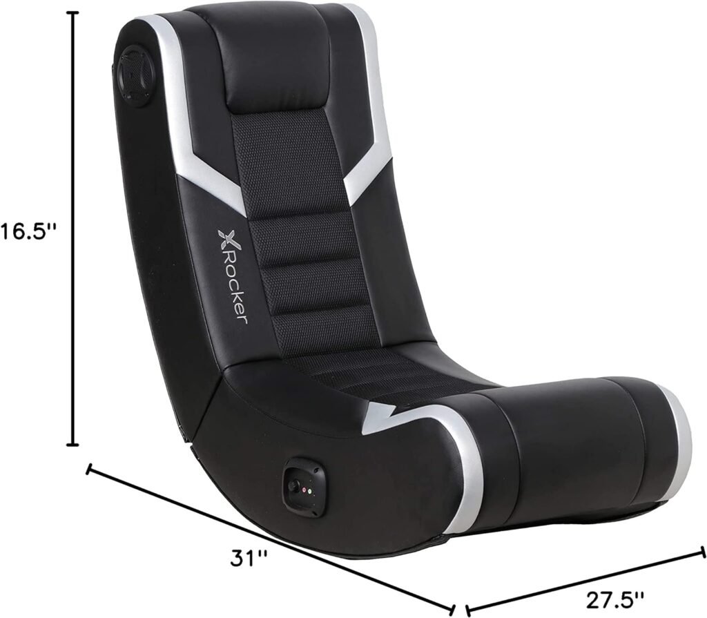 X Rocker Galaxy Printed PU Floor Gaming Chair, Headrest Mounted Speakers, 2.0 Bluetooth Audio System, Wireless, Recliner, 5110201, 33.46 x 25.59 x 16.14, Amazon Exclusive, Black