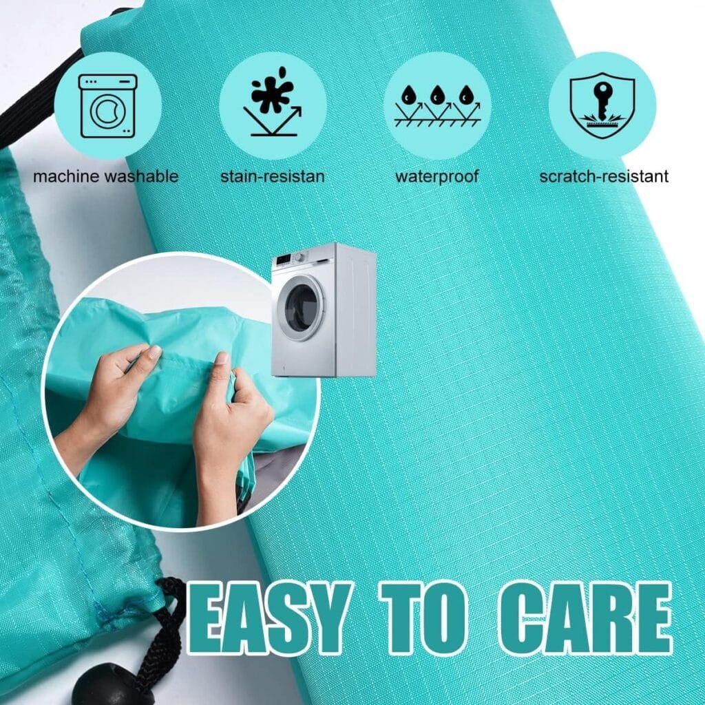 Yonge  Finch Large Beach Blanket Sandproof Heat-Resistent Beach Mat Machine Washable Camp Blanket Packable Pocket Blanket Waterproof Outdoor Blanket Fit 4-7 Persons 83 * 79inch Acid Blue