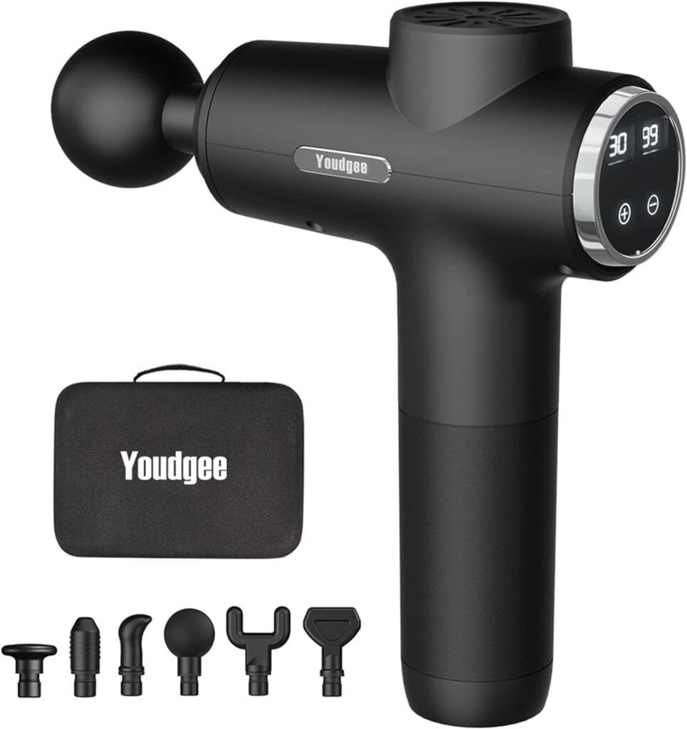 Youdgee Massage Gun Deep Tissue for Back, Neck, Shoulder, Leg Pain Relief – Percussion Massage Gun for Athletes 30 Speed Levels Massager Tool