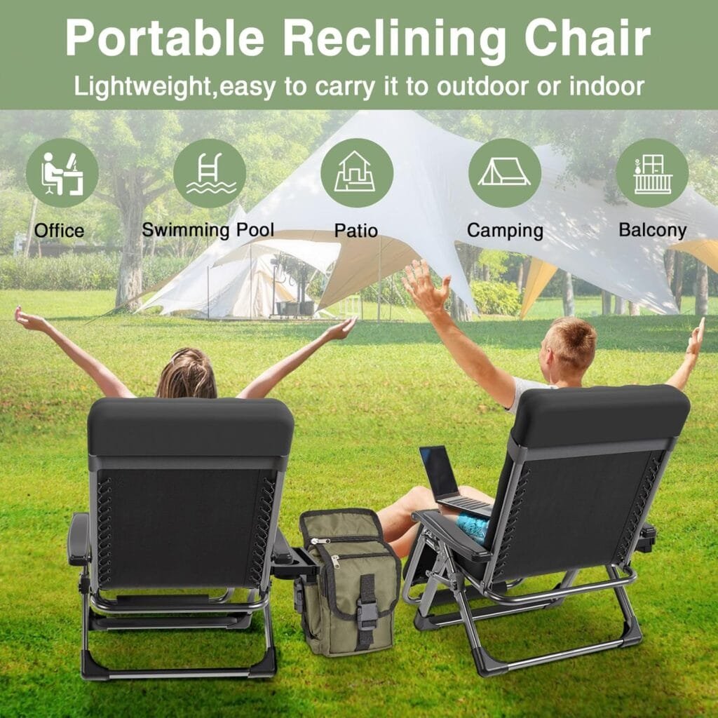 ZENPETIO Oversized Zero Gravity Chairs XXL, Adjustable Zero Gravity Lawn Chair with Larger Seat, Lounge Chair with Cushion Cup Holder, Ergonomic Design for Relax, Support 500LBS