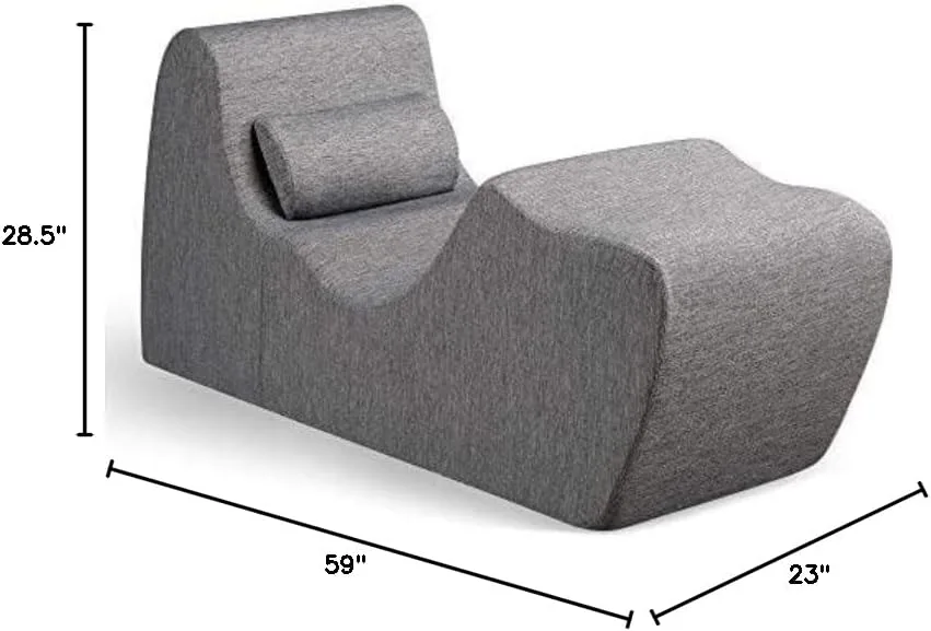 ZINUS Lotus Zero Gravity Chaise Lounger / Foam Recliner for Living Room / Ergonomic Positioning for Better Relaxation / Pillow Included / No Assembly Dark Grey 59D x 23W x 28.5H in ZINUS Lotus Zero Gravity Chaise Lounger / Foam Recliner for Living Room / Ergonomic Positioning for Better Relaxation / Pillow Included / No Assembly Dark Grey 59D x 23W x 28.5H in