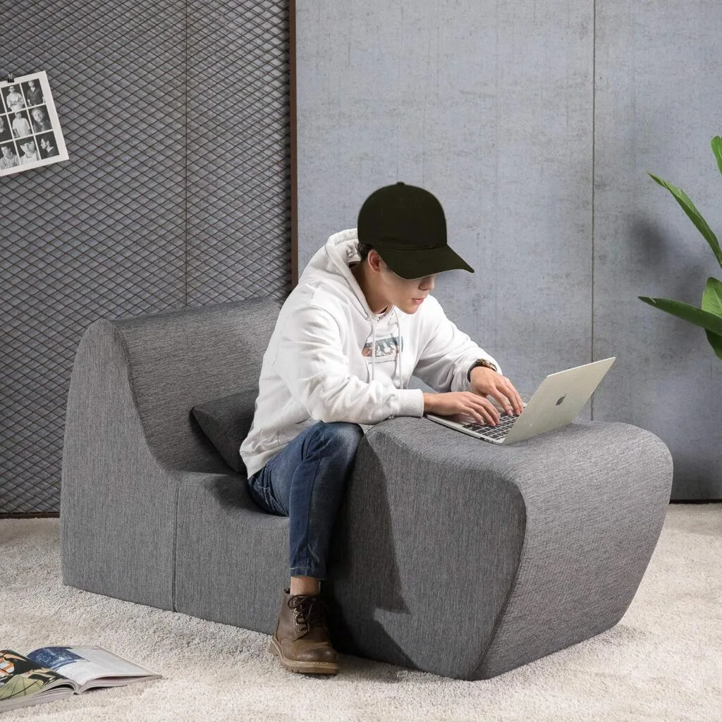 ZINUS Lotus Zero Gravity Chaise Lounger / Foam Recliner for Living Room / Ergonomic Positioning for Better Relaxation / Pillow Included / No Assembly Dark Grey 59D x 23W x 28.5H in ZINUS Lotus Zero Gravity Chaise Lounger / Foam Recliner for Living Room / Ergonomic Positioning for Better Relaxation / Pillow Included / No Assembly Dark Grey 59D x 23W x 28.5H in
