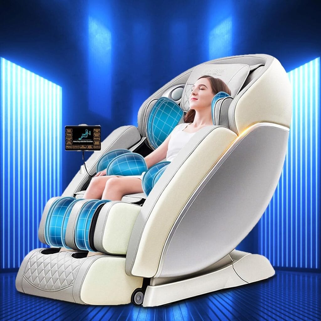 2023 4D Massage Chair Zero Gravity Full Body, 6 Auto Massage Mode of Dual-core 57 SL Track, Body Scaning, LCD Control, Built-in Heat Therapy Air Massage System for Home, Office ect.