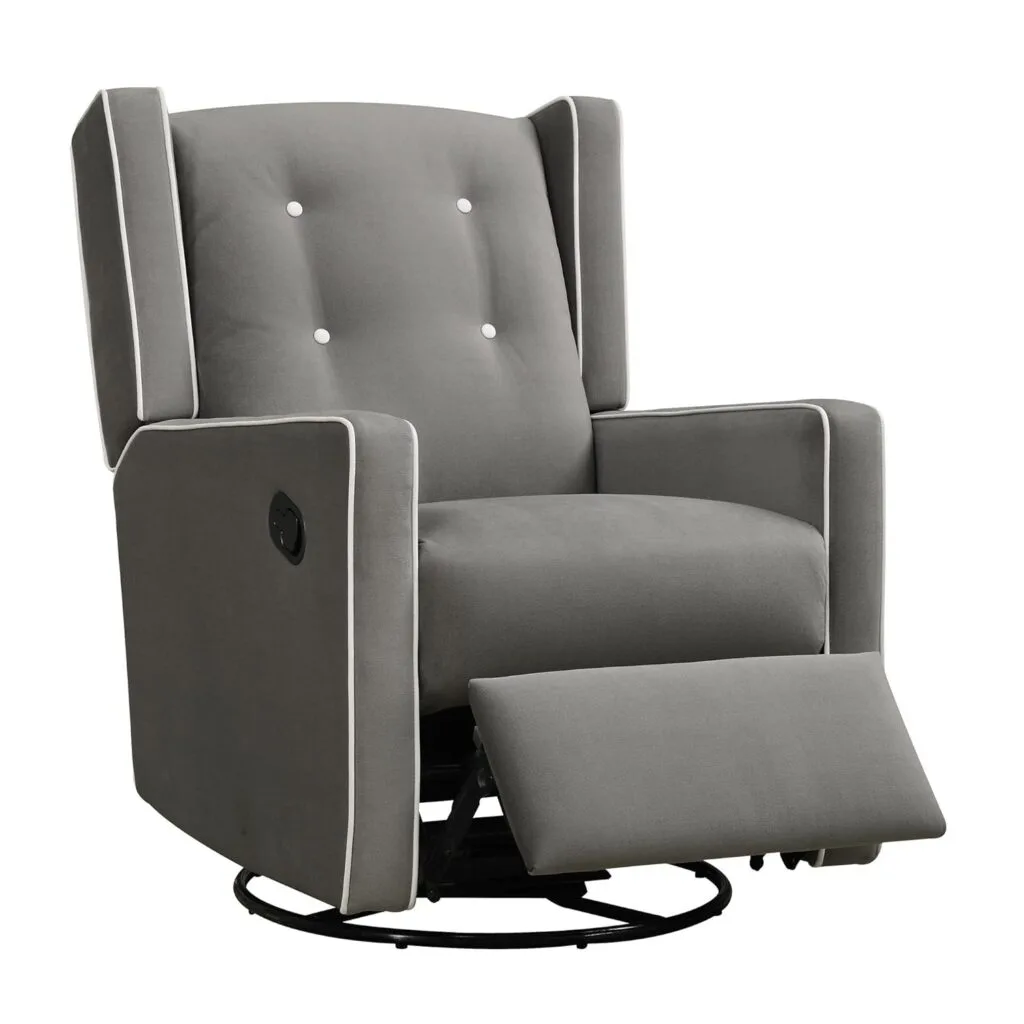 Baby Relax Mikayla 4-in-1 Swivel Glider Rocker Recliner Chair, White Microfiber Baby Relax Mikayla 4-in-1 Swivel Glider Rocker Recliner Chair, White Microfiber