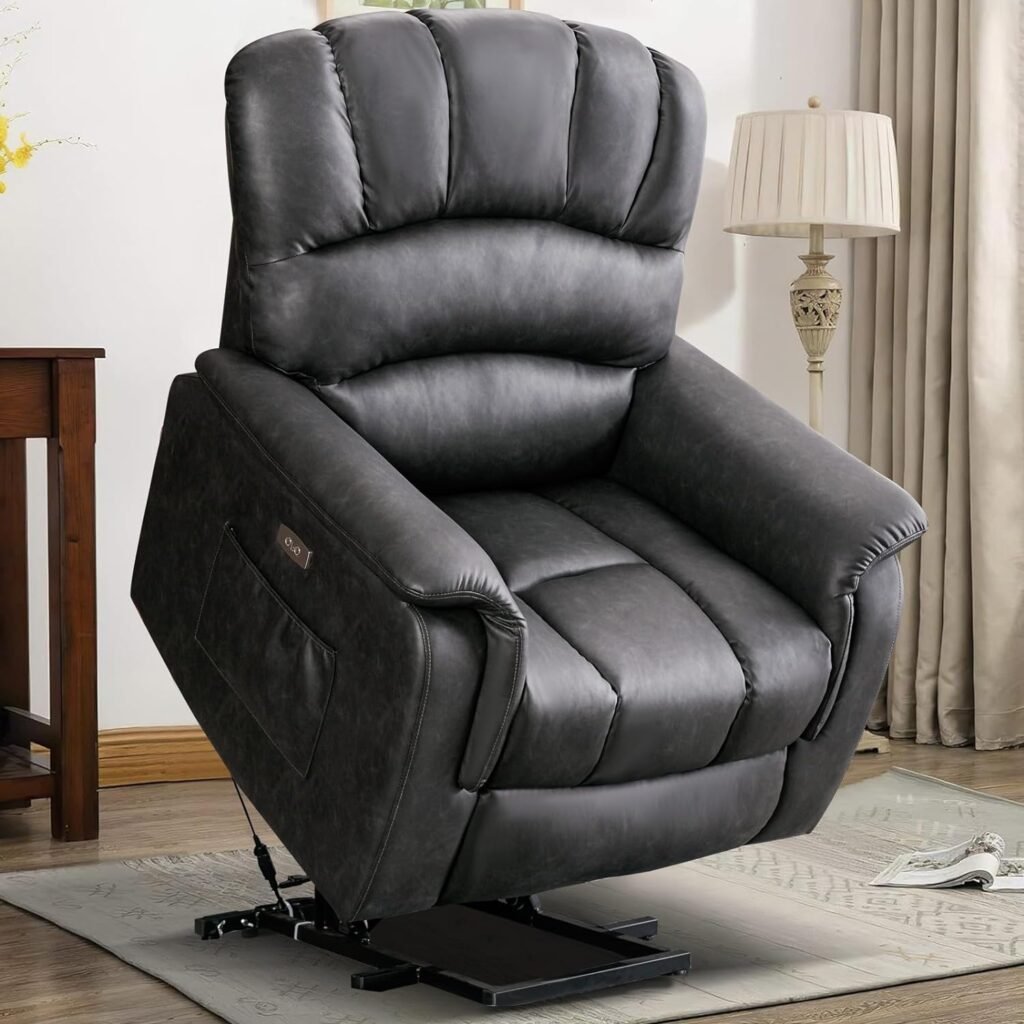 BAIJIAWEI B Electric Power Lift Recliner Chair Sofa with Massage and Heat for Elderly, Big and Tall Lift Chair for Seniors Reclining Chair for Living Room(Grey)