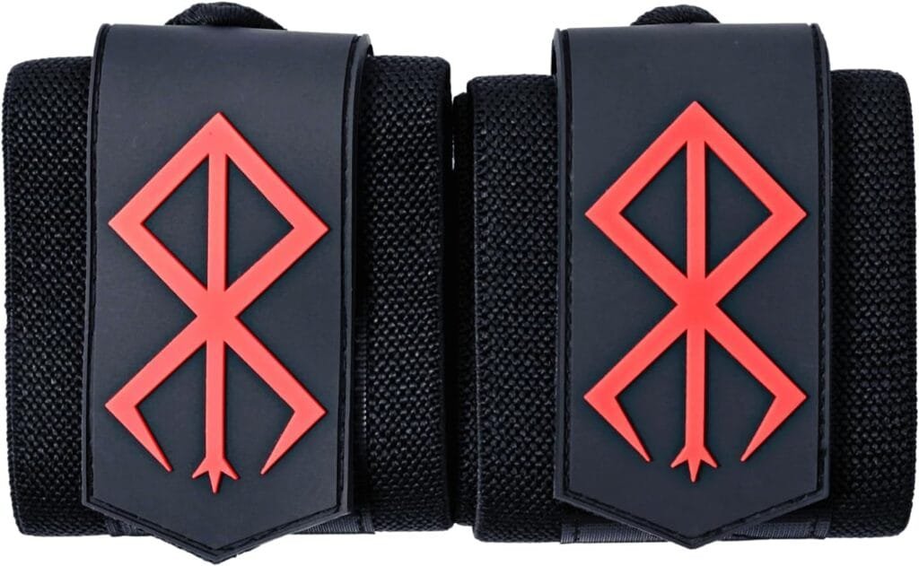 ベルセルク Berserk Wrist Wraps - 1 Pair Of Anime Wrist Wraps, Perfect for Strength Athletes, Powerlifters and Crossfit who love Berserk Anime