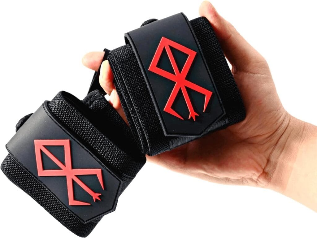 ベルセルク Berserk Wrist Wraps - 1 Pair Of Anime Wrist Wraps, Perfect for Strength Athletes, Powerlifters and Crossfit who love Berserk Anime