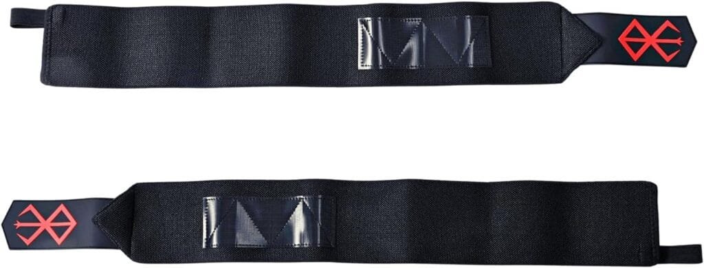 ベルセルク Berserk Wrist Wraps - 1 Pair Of Anime Wrist Wraps, Perfect for Strength Athletes, Powerlifters and Crossfit who love Berserk Anime
