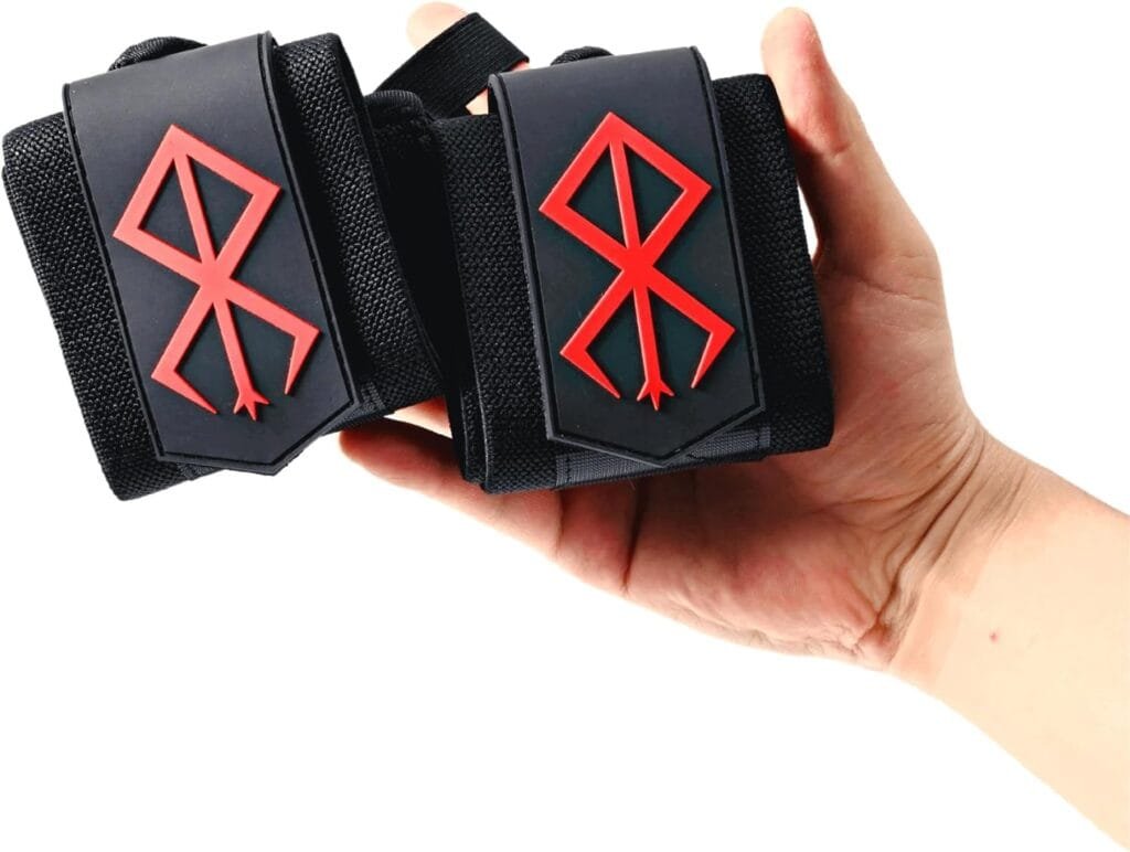 ベルセルク Berserk Wrist Wraps - 1 Pair Of Anime Wrist Wraps, Perfect for Strength Athletes, Powerlifters and Crossfit who love Berserk Anime