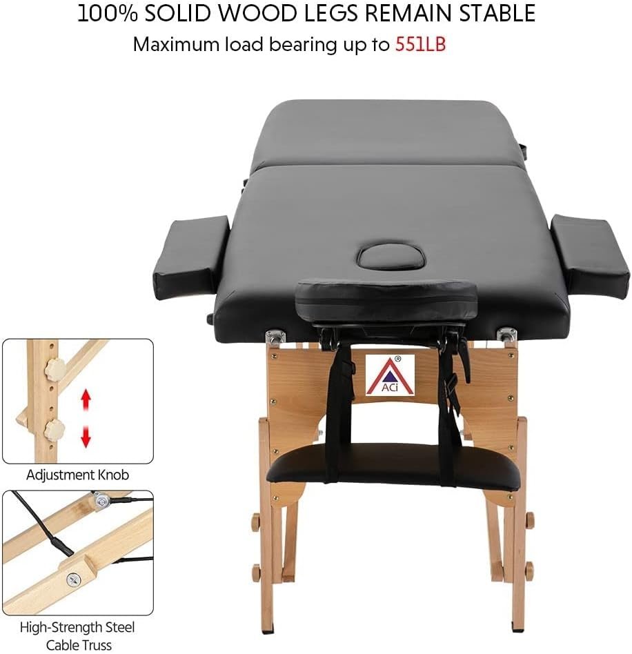 BMS 2 Bolster Hanger Massage Table MT-TSF2-Black, Black