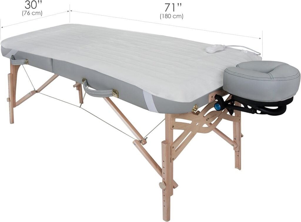 BODYWORKER’S CHOICE Massage Table Warmer – Three Heat Settings, Felt Lined Heating Pad (30” x 71”) | One-Year Replacement Guarantee