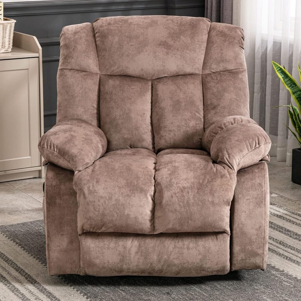 CANMOV Power Lift Recliner Chair for Elderly- Heavy Duty and Safety Motion Reclining Mechanism-Antiskid Fabric Sofa Living Room Chair with Overstuffed Design (Camel)