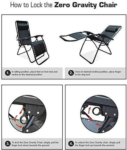 Caravan Sports Infinity Zero Gravity Chair, Black