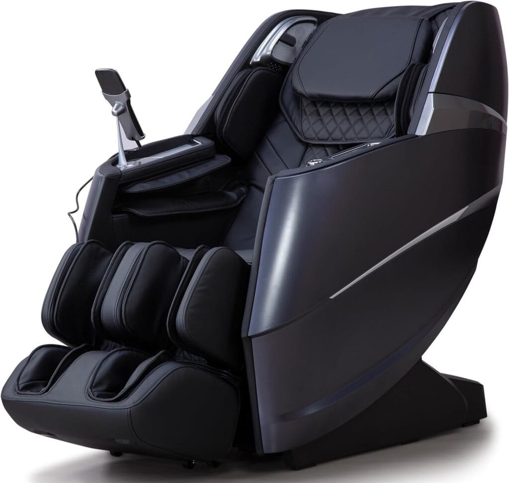 CareTech 2024 Upgraded 4D Massage Chair Full Body Zero Gravity Massage Chair Recliner Heated BackCalf Massage O2 Ionizer SL Track Electric Leg Extension Thai Strecth Space Saving Voice Control Black