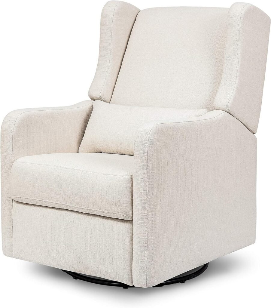 Carters by DaVinci Arlo Recliner and Swivel Glider, Water Repellent  Stain Resistant, Greenguard Gold  CertiPUR-US Certified, Performance Cream Linen