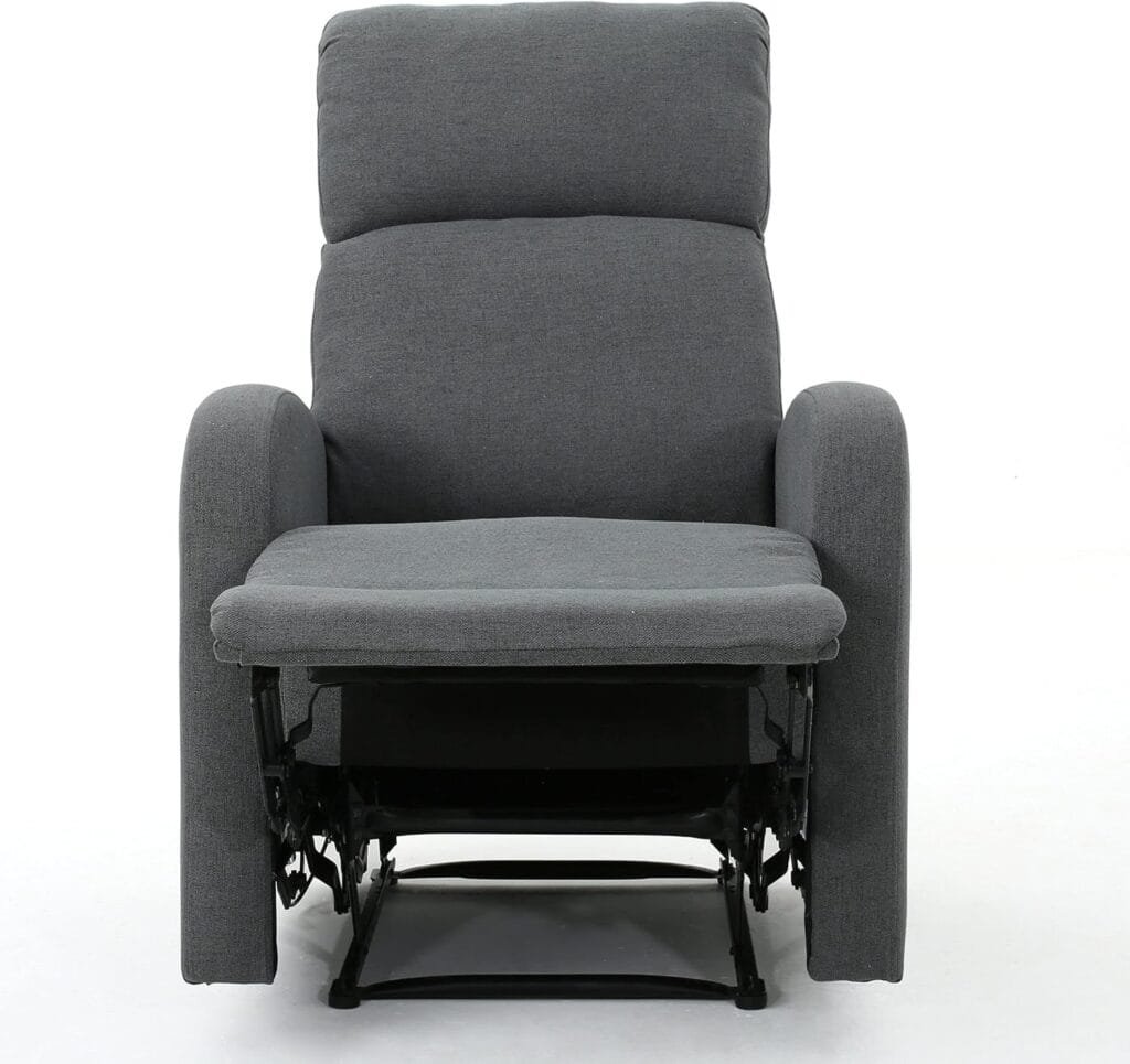 Christopher Knight Home Gaius Classic Fabric Recliner, Charcoal / Black