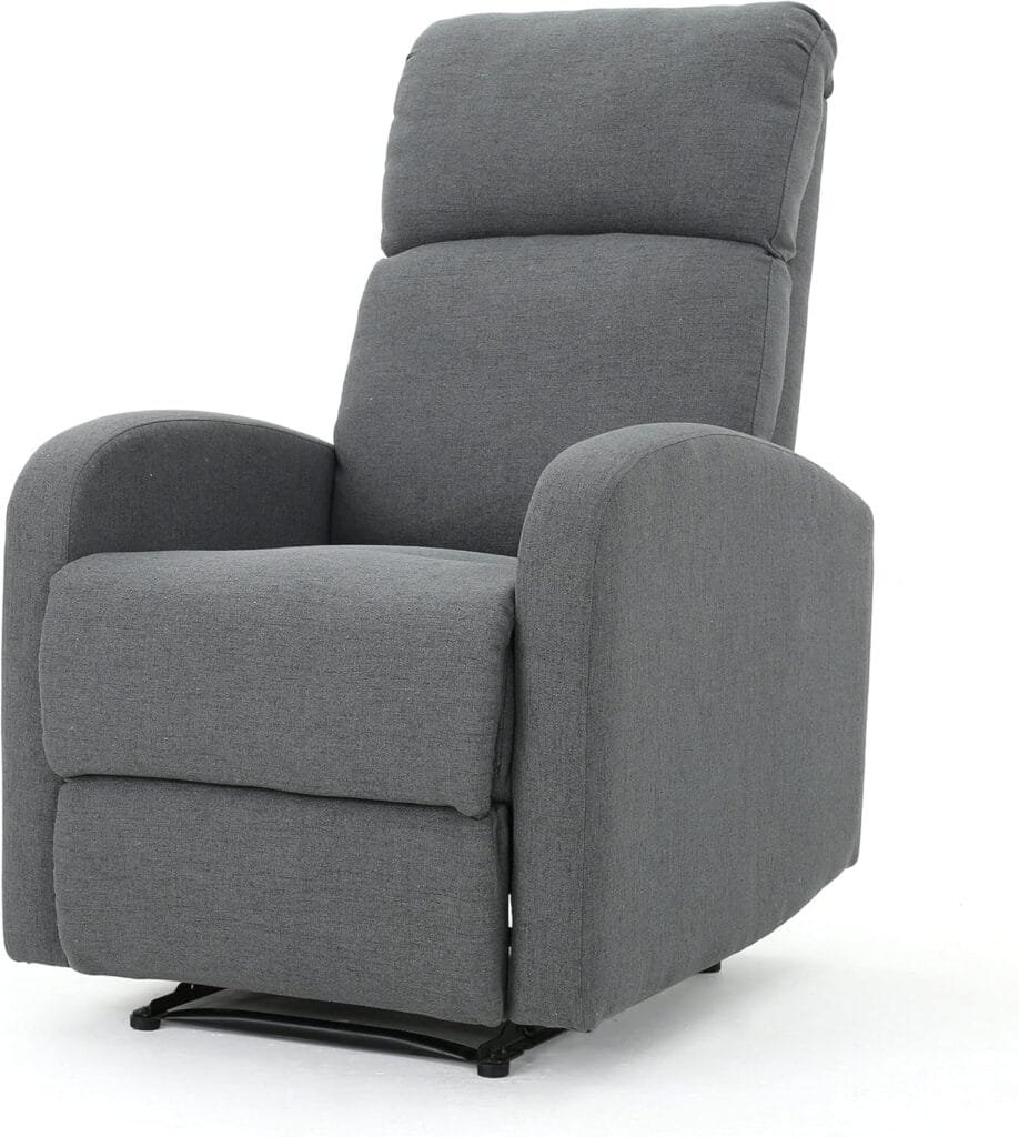 Christopher Knight Home Gaius Classic Fabric Recliner, Charcoal / Black