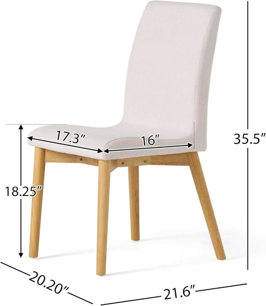 Christopher Knight Home Helen Mid-Century Modern Dining Chairs, 2-Pcs Set, Light Beige