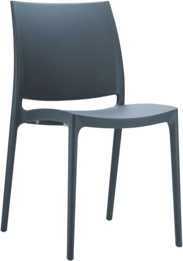 Compamia Maya Patio Dining Chair in Dark Gray (Set of 2)