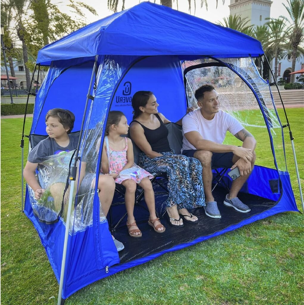 CoverU Sports Tent Pod For 3-4 People - RAIN or Sun Protection – NEW Large Pop Up Climate Canopy Shelter – Soccer, Football, Softball  Other Sporting Events and Parades - Patented and Patents Pending