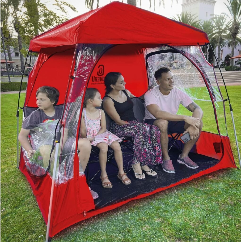 CoverU Sports Tent Pod For 3-4 People - RAIN or Sun Protection – NEW Large Pop Up Climate Canopy Shelter – Soccer, Football, Softball  Other Sporting Events and Parades - Patented and Patents Pending