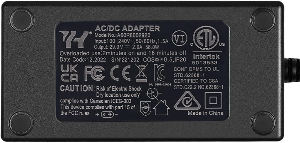 CUGLB Universal Lift Chair or Power Recliner AC/DC Switching Power Supply Transformer Compatible with All Recliners 29V 2A Adapter for Lift Chair or Power Recliner Limoss OKIN Lazboy Pride etc.