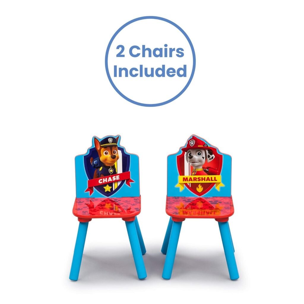 Delta Children Kids Table and Chair Set With Storage (2 Chairs Included) - Ideal for Arts  Crafts, Snack Time, Homeschooling, Homework  More, Nick Jr. PAW Patrol