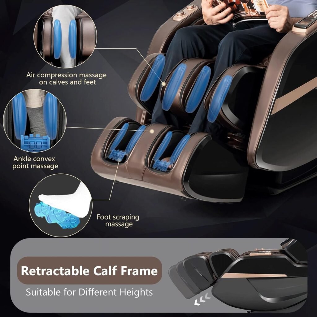 DLOETT 3D Double SL-Track Electric Full Body Zero Massage Chair w/Heat Roller