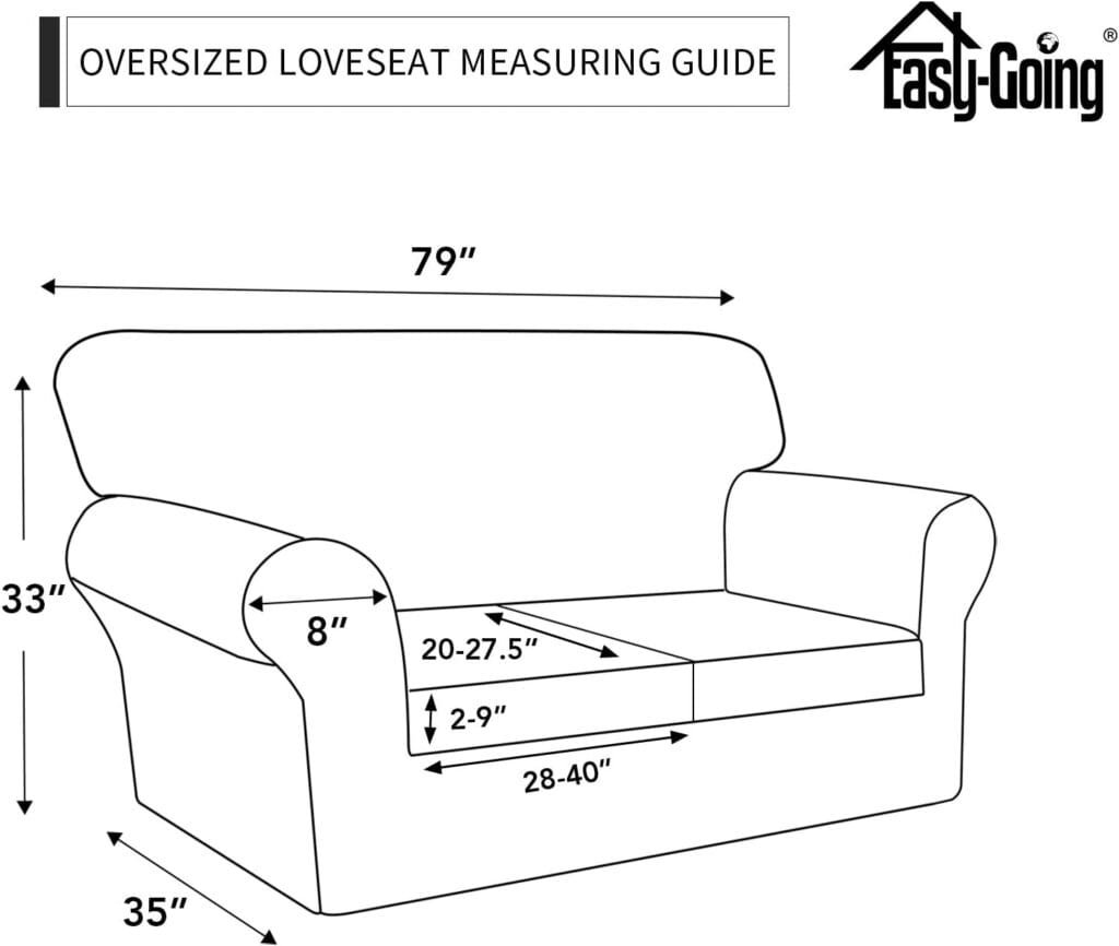 Easy-Going 2 Pieces Microfiber Stretch Chair Slipcover – Spandex Soft Fitted Sofa Couch Cover Washable Furniture Protector with Elastic Bottom Kids Pet Greyish Green