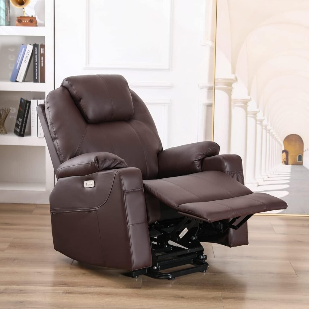 Esright Power Lift Electric Recliner Chair with 2 Side Pockets, Living Room Chair with USB Charge Port  Remote Control