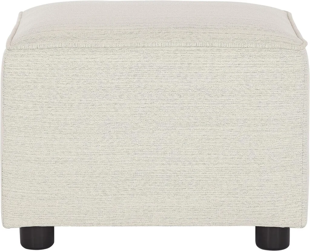 Evolur Holland Upholstered Ottoman In Thunder, Foot Rest Stool For Nursing Moms, Tool-Free Assembly, Made For Every Décor
