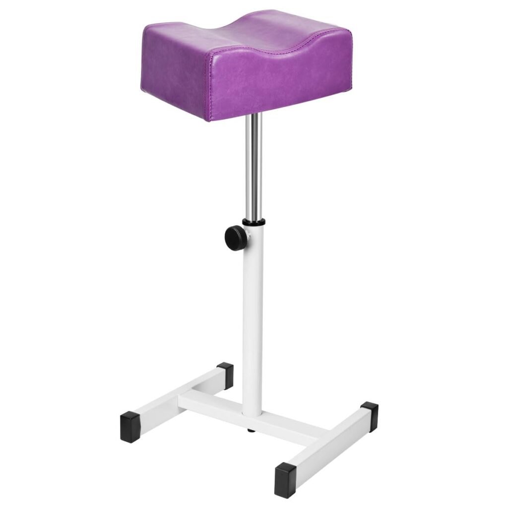 FLOLXNB Pedicure Manicure Footrest, Foot Massage Manicure Nail Beauty Stool Stand, Adjustable Height Footstool for Home Beauty Salon Spa Tattoo (Purple)