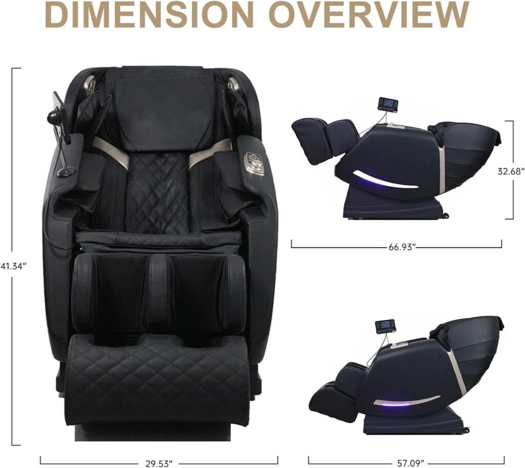 Full Body Massage Chair with Zero Gravity Recliner,with Two Control Panel: Smart Large Screen  Rotary Switch,spot kneading and Heating,Airbag Coverage,Suitable for Home Office