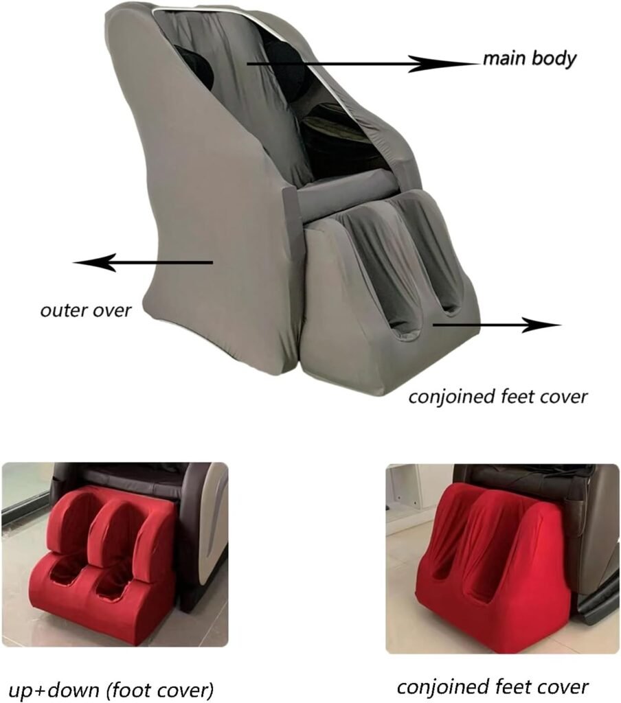 Full Body Shiatsu Massage Chair Cover,Massage Chair Cover,Universal Dust Protection Cover for All Types of Massage Chairs,E,Package 3