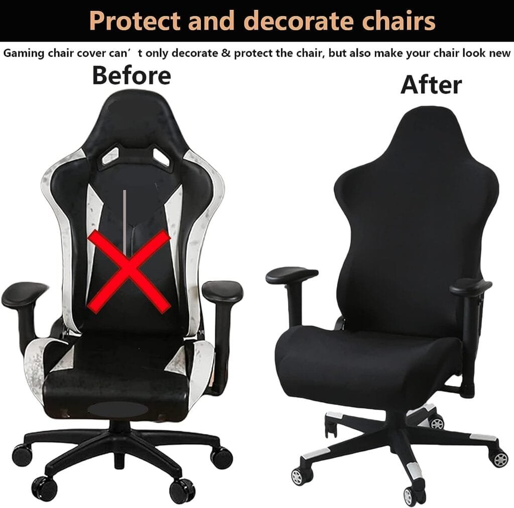 Gaming Chair Cover-Gaming Chair seat Cover 4pc/Set Gaming Chair Covers Stretchable with armrest Covers/Chair Back Covers/Chair seat Cover, Gamer Chair Cover of Computer Video Game Office Chair Cover