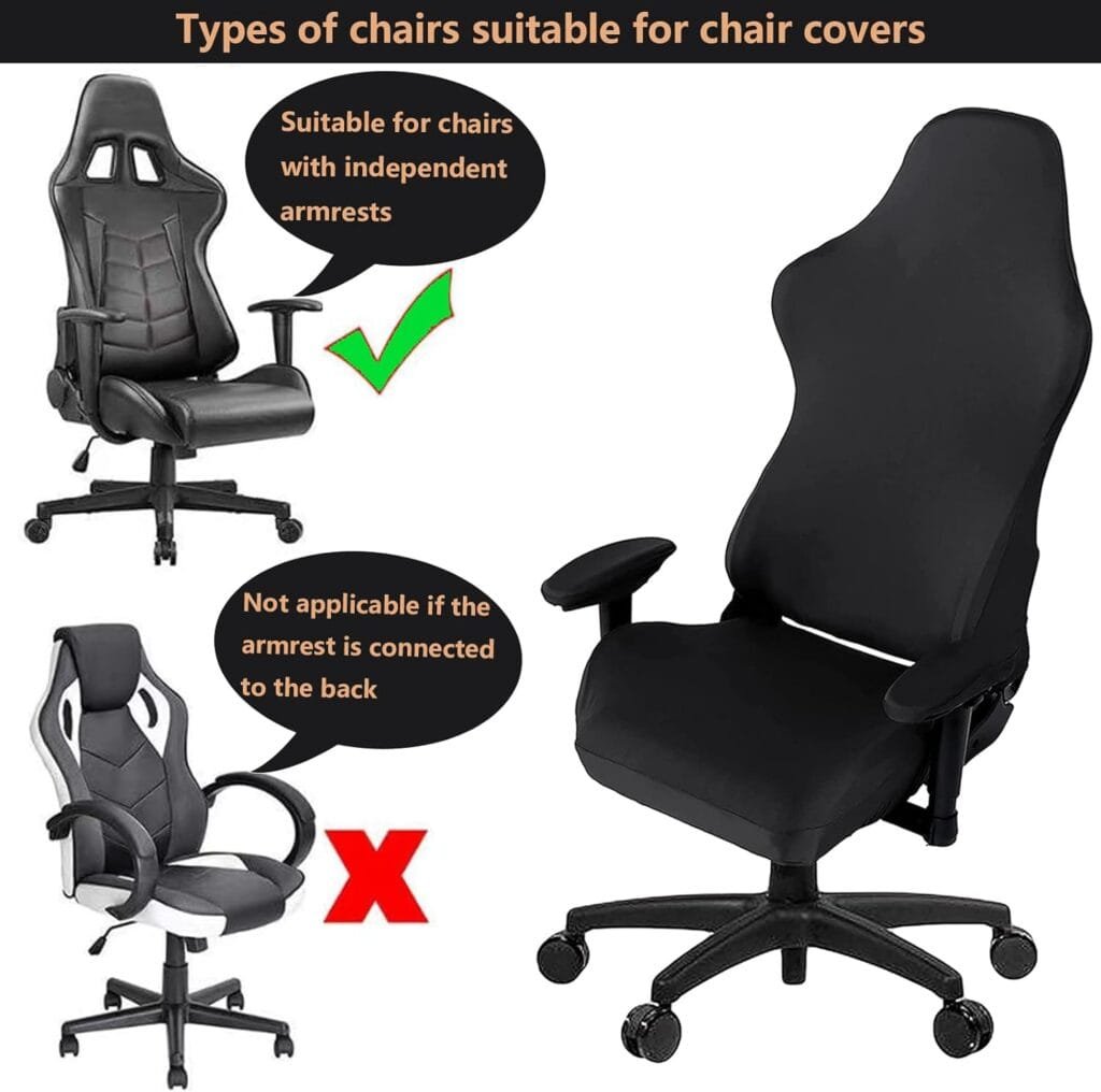 Gaming Chair Cover-Gaming Chair seat Cover 4pc/Set Gaming Chair Covers Stretchable with armrest Covers/Chair Back Covers/Chair seat Cover, Gamer Chair Cover of Computer Video Game Office Chair Cover