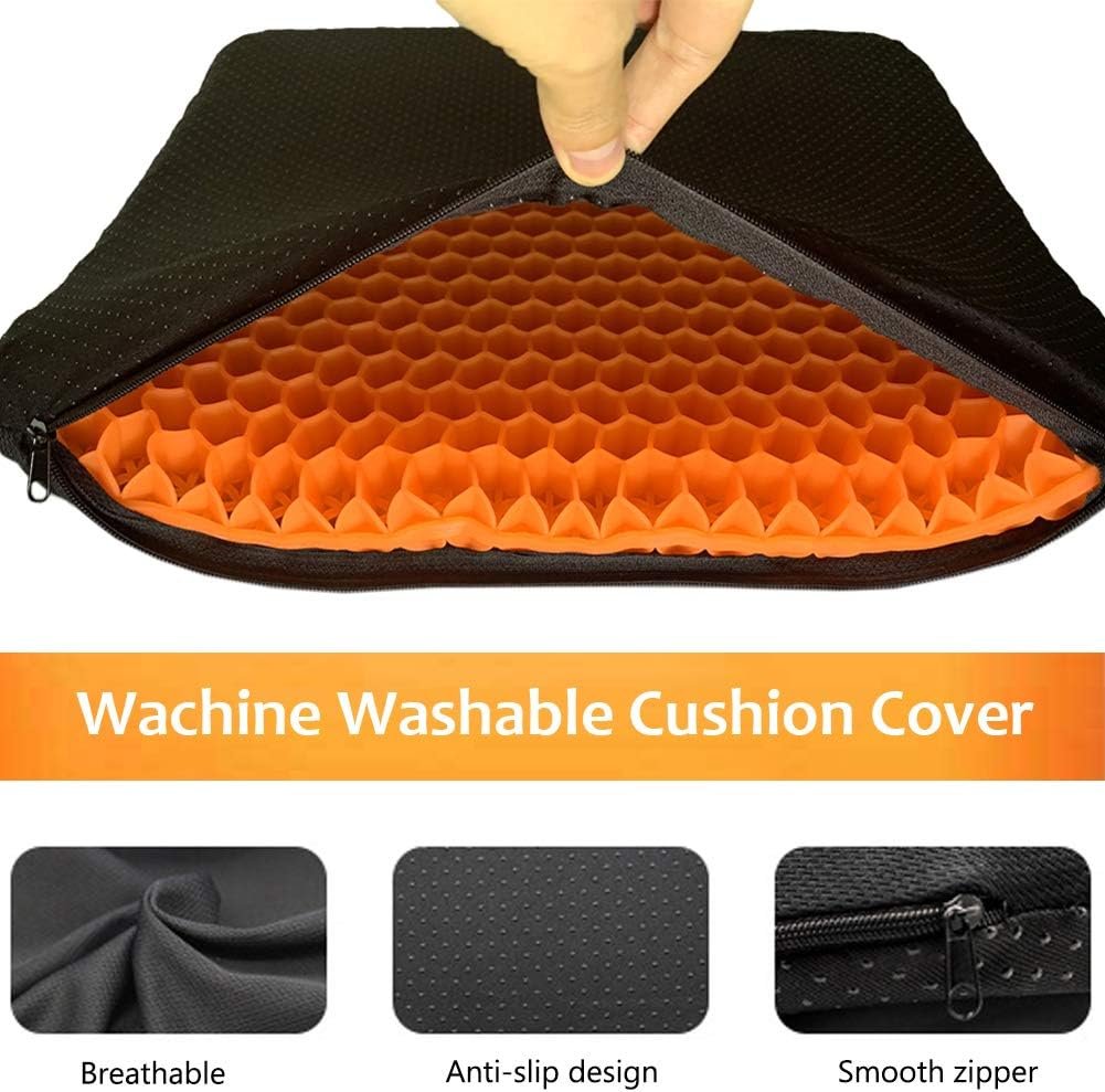 Gel Seat Cushion for Pressure Relief, Egg Sitting Gel Flex Cushion with Non-Slip Cover, Ventilation Breathable Honeycomb Egg Gel Cushion for Home Office Chairs Car Seat Wheelchairs (Green)