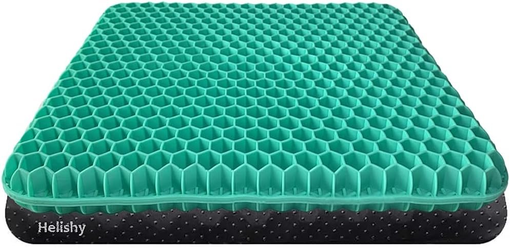 Gel Seat Cushion for Pressure Relief, Egg Sitting Gel Flex Cushion with Non-Slip Cover, Ventilation Breathable Honeycomb Egg Gel Cushion for Home Office Chairs Car Seat Wheelchairs (Green)