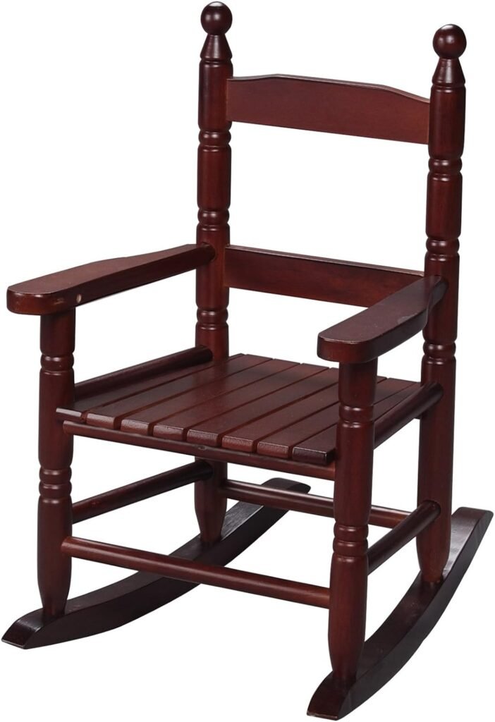 Gift Mark Childs Rocking Chairs - Hand-Made Wooden Rockers for Boys and Girls - Classic Double Slat Kids Seats - Childrens Furniture Rocker (Cherry)