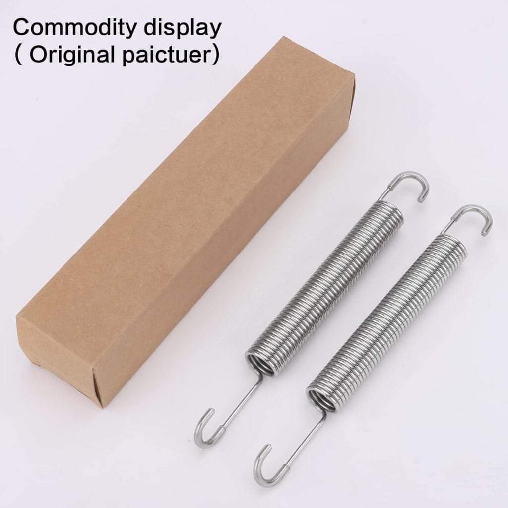 GNPADR 6-1/4 inch (2Pcs) Stainless Steel Replacement Recliner Sofa Chair Mechanism Tension Spring - Long Neck Hook Style