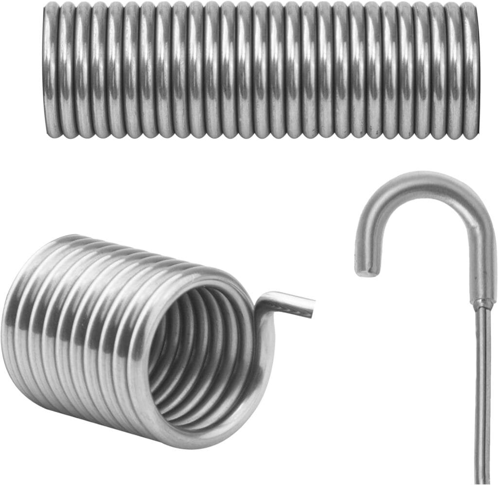 GNPADR 6-1/4 inch (2Pcs) Stainless Steel Replacement Recliner Sofa Chair Mechanism Tension Spring - Long Neck Hook Style