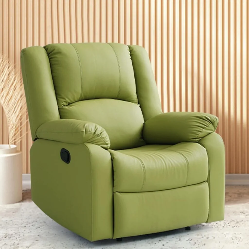 Grey Leather Recliner Chairs, Manual Recliner with Overstuffed Back and Arms for Adults, Living Room Chair, Lounge Chair with Upholstered Seat, Comfy Single Sofa Chair (Dark Grey) Grey Leather Recliner Chairs, Manual Recliner with Overstuffed Back and Arms for Adults, Living Room Chair, Lounge Chair with Upholstered Seat, Comfy Single Sofa Chair (Dark Grey)