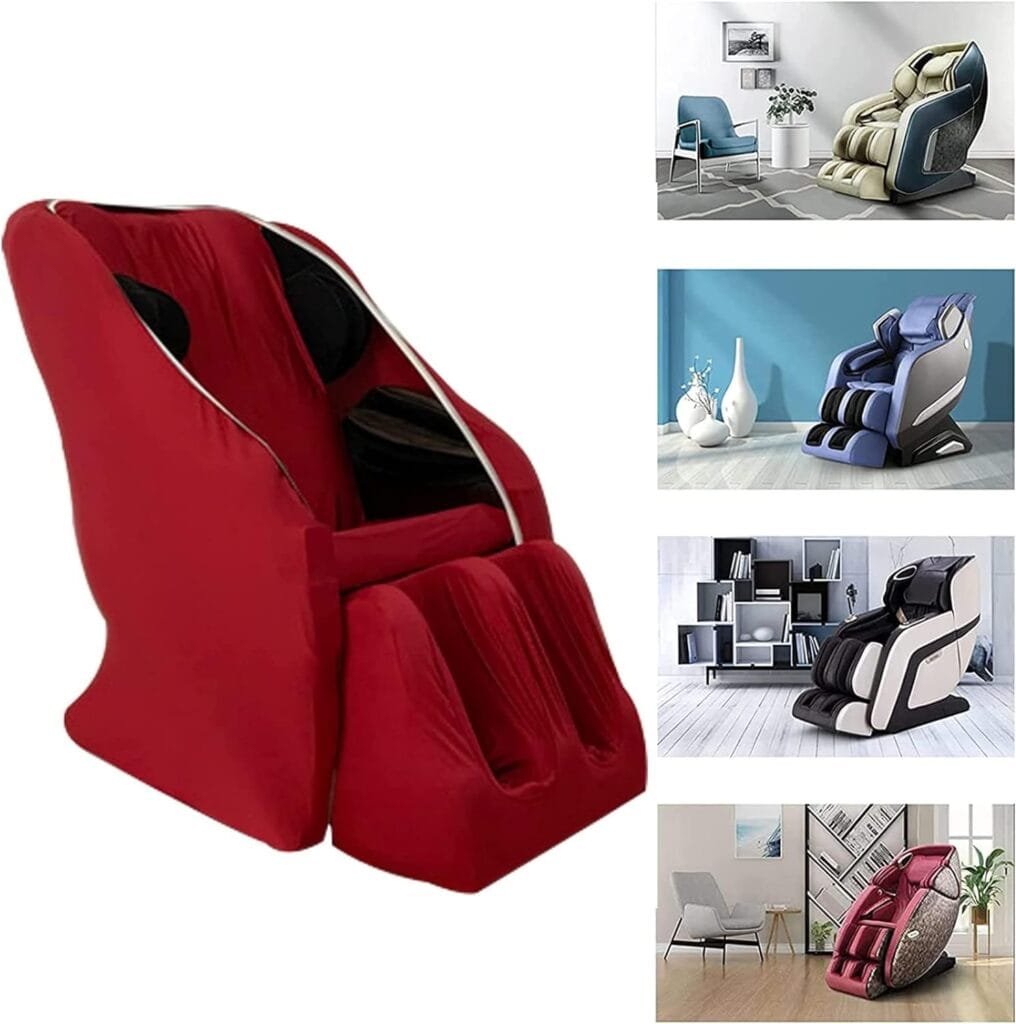 Gycdwjh Full Body Shiatsu Massage Chair Cover, Not Easy to Shrink Zero Gravity Elastic Material Massage Chair Covers Fits Most Massage Chairs, Easy to Fold,mainbody+Foot muffsup (1+2)