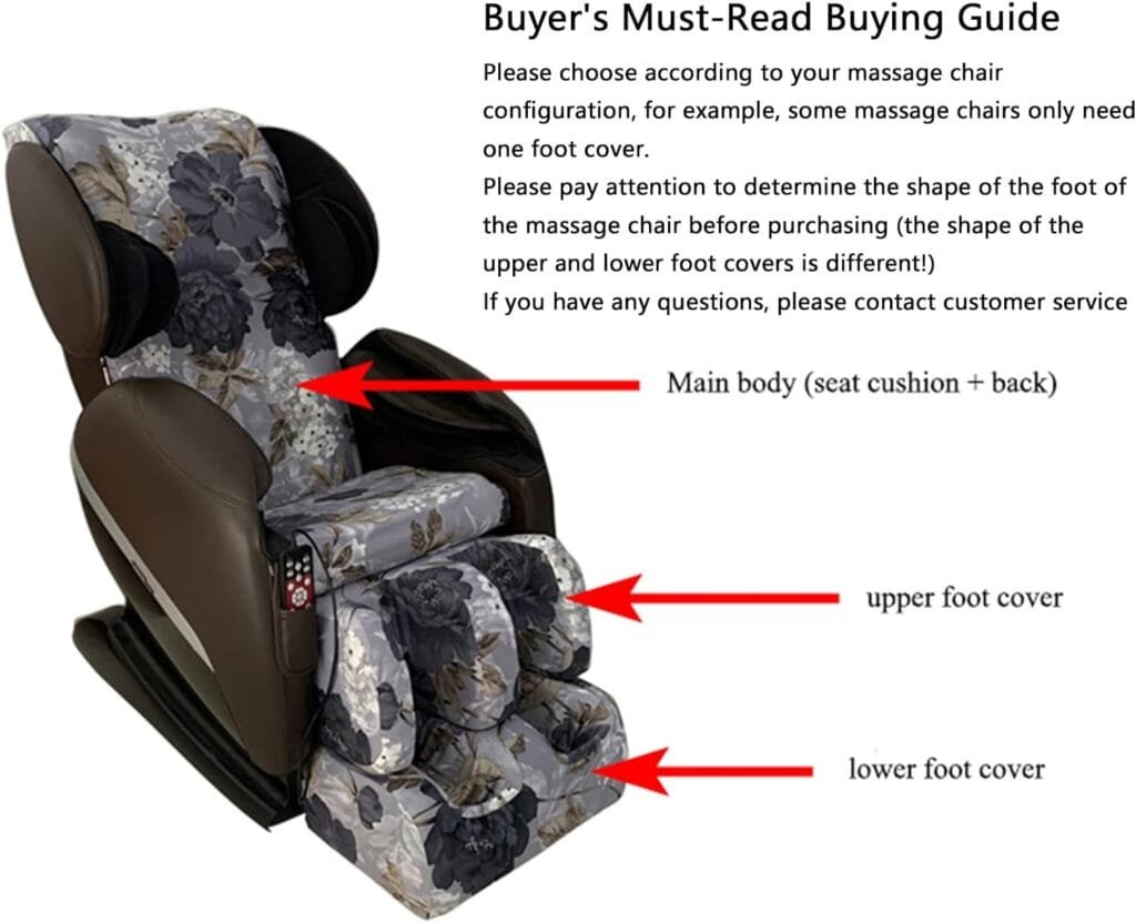 Gycdwjh Full Body Shiatsu Massage Chair Cover, Universal Massage Chair Dust Protection Cover Removable and Washable Stretch Fabric Massage Chair Cover,Color,Package 1