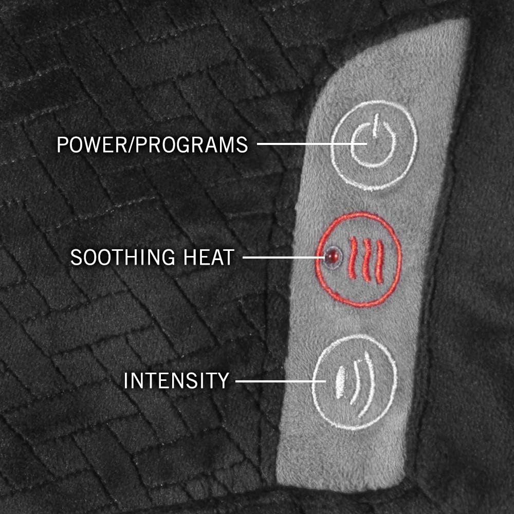 Homedics Comfort Pro Elite Heated Vibrating Massage Wrap Adjustable Intensity, Soft Fabric, Tension Relief Heat Therapy Heated Shoulder Massage, Relieves Neck, Upper Back  Shoulders (Short)