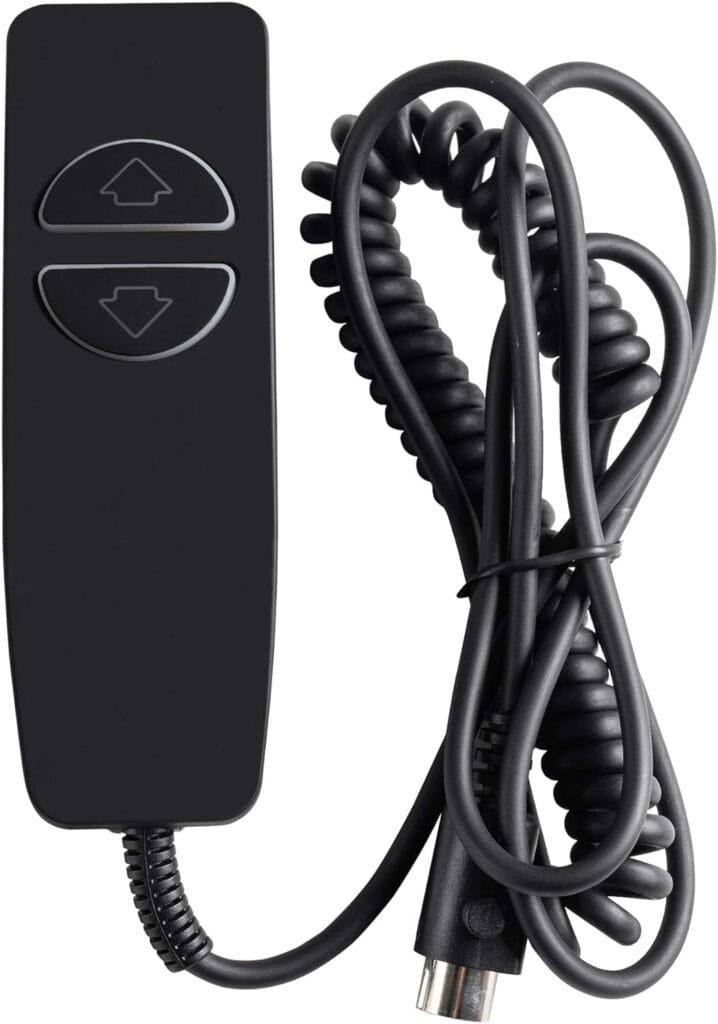 Hommoat Hand Remote Control for Power Lift Chair  Power Recliner, Replacement Remote Handset with 5 Pin, 2 Lighted Buttons CD001 (Black)