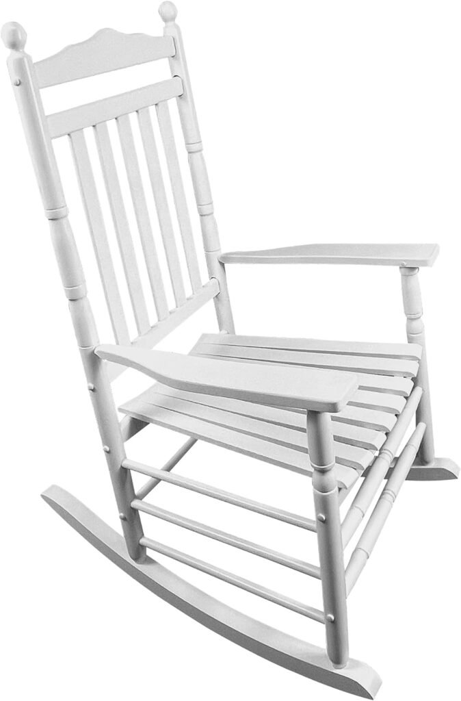 HomVent Rocking Chair Porch Rocking Chair,Wooden Rocker Chair with High Back,Rocking Chair for Indoor/Outdoor/Backyard/Garden/Balcony